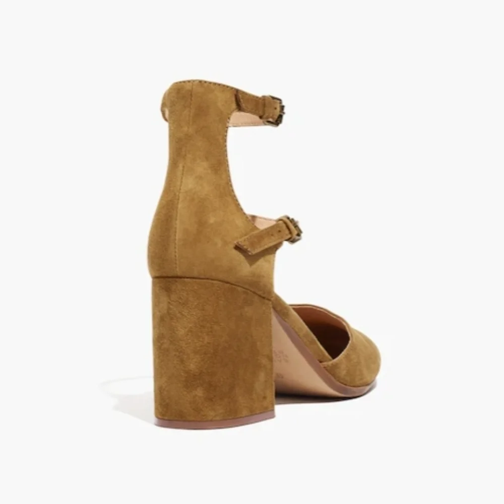 Madewell The Annalise Ankle-Strap Pump in Suede AE227 Size 6